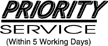 Priority Service - within 5 working days